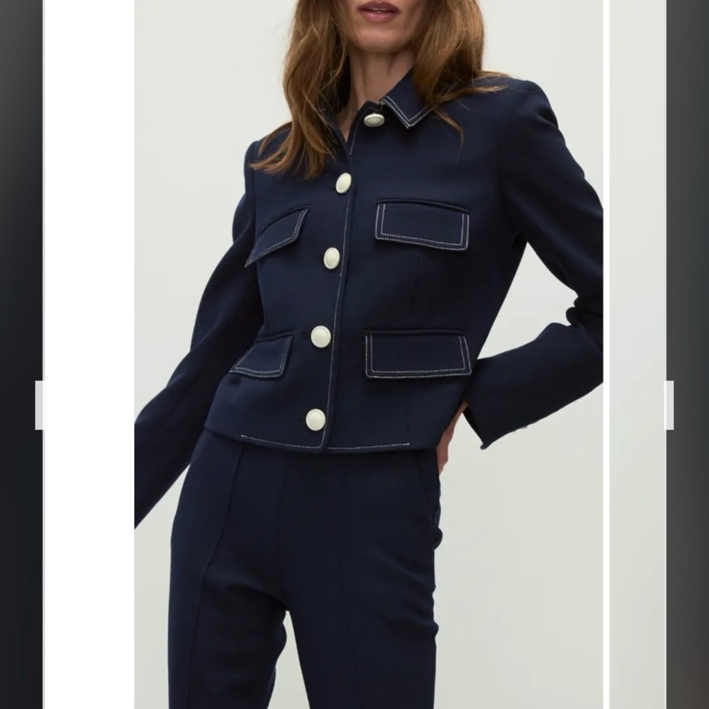 Veronica Beard Constantine Jacket in Navy Size 16 - Picture 2 of 12